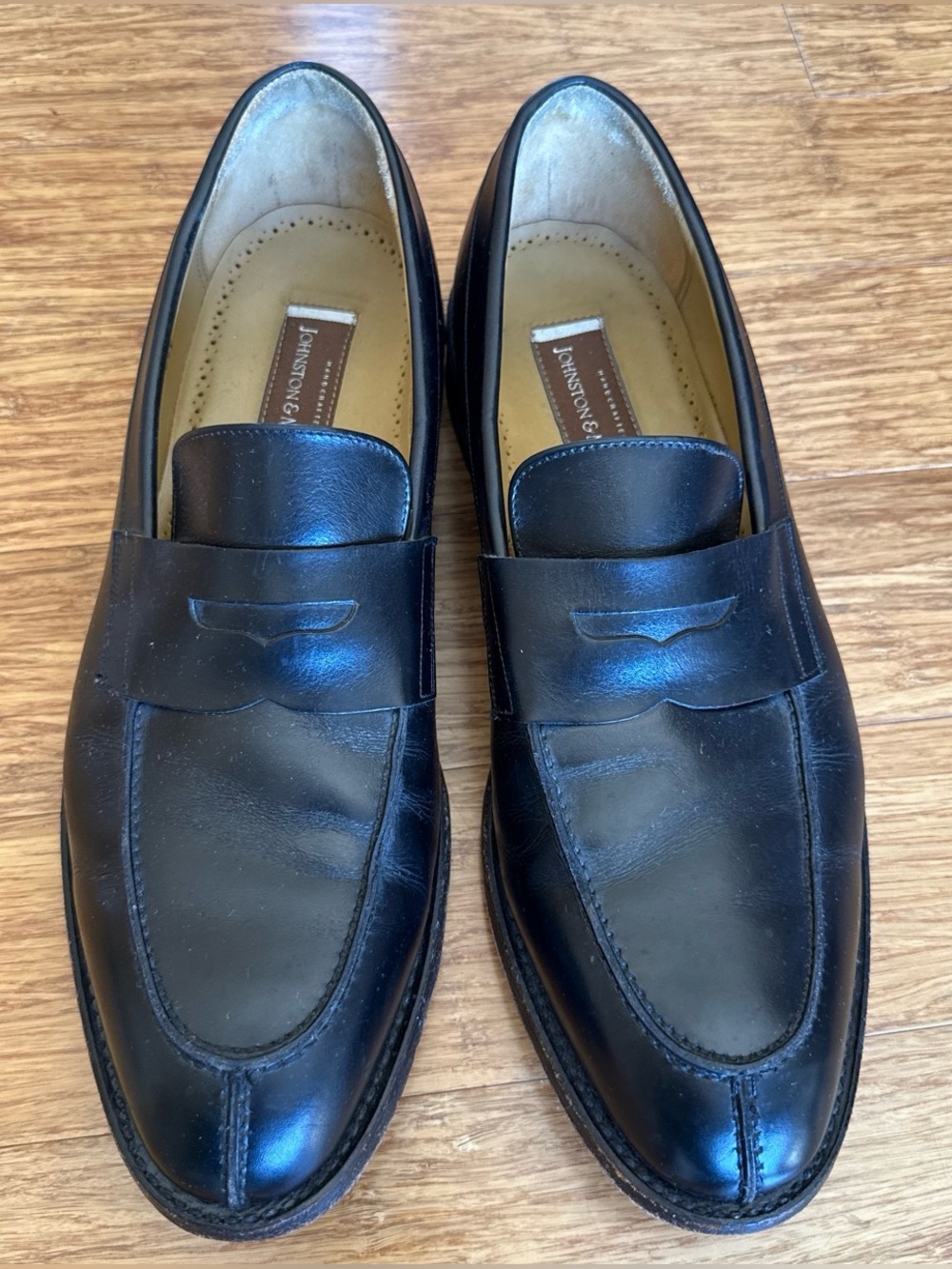 Johnston & Murphy Men’s Black Leather Penny Loafers size 12 men’s